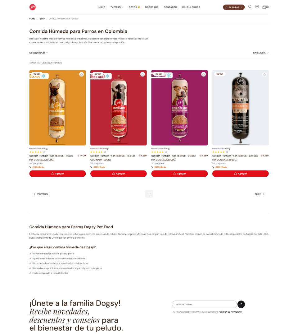 Tienda online Dogsy - Catálogo de comida húmeda para perros en Colombia