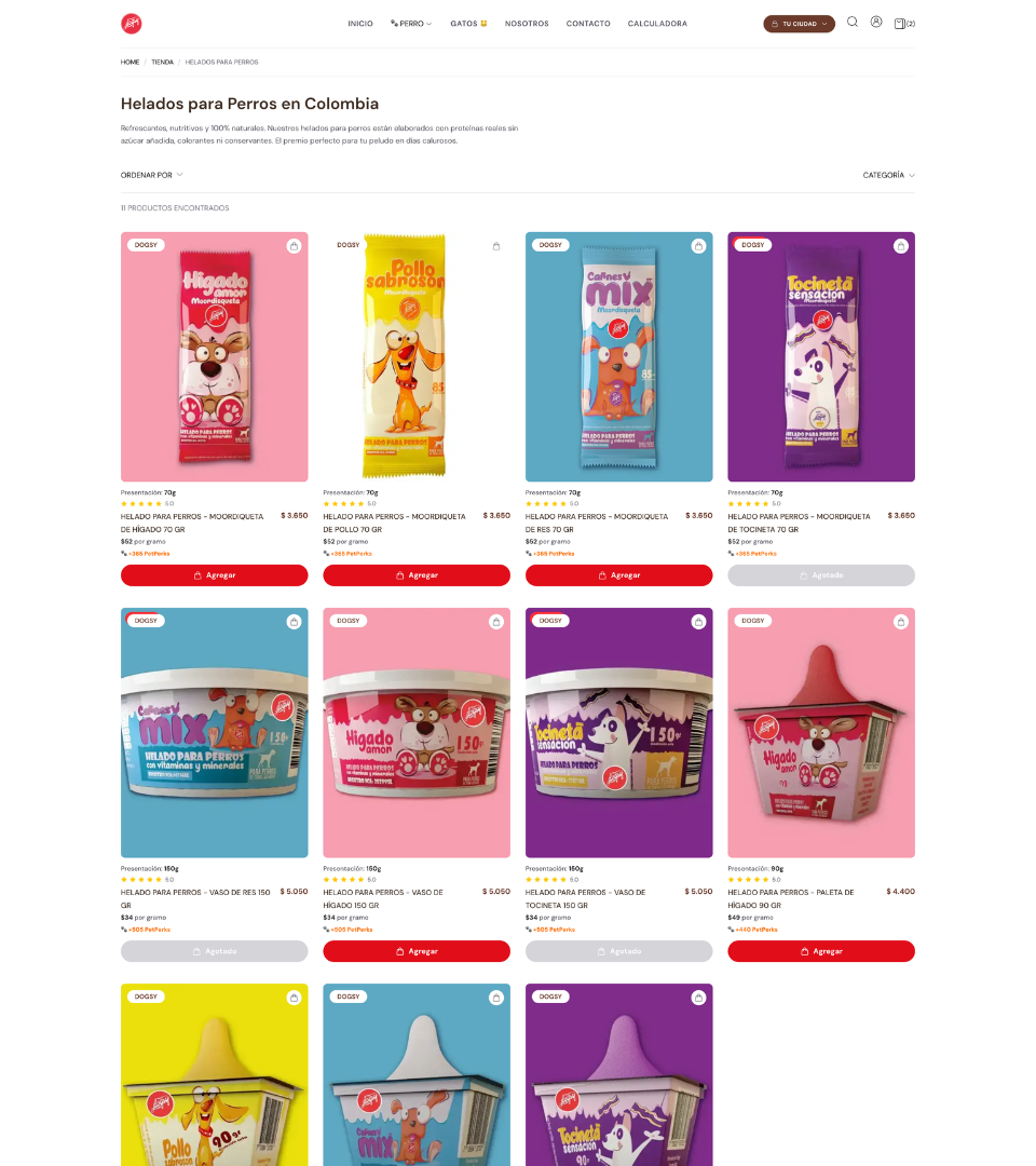 Catálogo de Helados para Perros Dogsy - Paletas y vasos nutritivos naturales